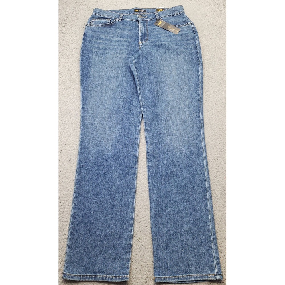 Lee Jeans Womens 10L Blue Denim Relaxed Fit Mid Rise Straight Leg Streetwear